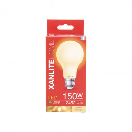 Ampoule LED A60 Opaque, culot E27, conso. 17W, 2452 Lumens, Blanc chaud