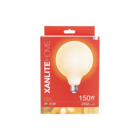 Ampoule LED G125 Opaque, culot E27, conso. 17W, 2452 Lumens, Blanc chaud