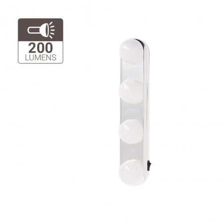 Éclairage de miroir à piles (incluses) - 200 lumens - Blanc neutre