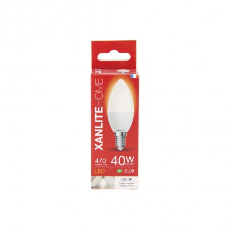 Ampoule LED flamme, culot E14, 6W cons. (40W eq.), lumière blanche neutre