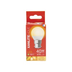 Ampoule LED P45, culot B22, 5,3W cons. (40W eq.), lumière blanc chaud