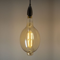 Ampoule LED Giant (BT180) / Vintage au verre ambré, dimmable, culot E27, 8W cons. (60W eq.), 800 lumens, lumière blanc chaud