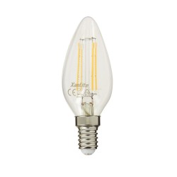 Ampoule à filament LED flamme, culot E14, 4W cons. (40W eq.), lumière blanc chaud