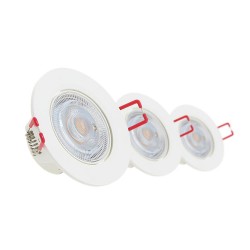 Lot de 3 Spots Encastrable LED Intégrés - Dimmable et Orientable - cons. 5W (eq. 50W) - 345 lumens - Blanc chaud