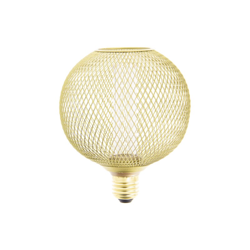 Ampoule Déco Cage Boule Doré, culot E27, Hologramme, Blanc chaud