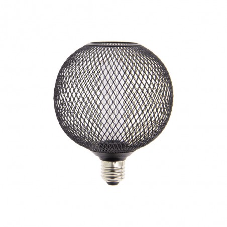 Ampoule Déco Cage Boule Noir, culot E27, Hologramme, Blanc chaud