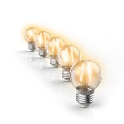 Lot de 5 Ampoules LED "Vintage", Culot E27, Blanc Chaud, Spécial Extérieur (IP45)
