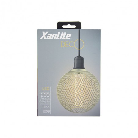 Ampoule Déco Cage Boule Doré, culot E27, Hologramme, Blanc chaud