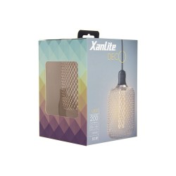 Ampoule Déco Cage Cylindre Cuivre, culot E27, Hologramme, Blanc chaud