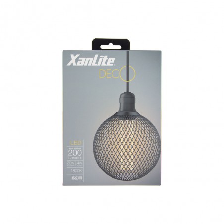 Ampoule Déco Cage Boule Noir, culot E27, Hologramme, Blanc chaud