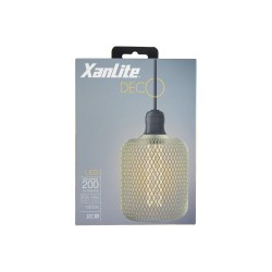 Ampoule Déco Cage Cylindre Doré, culot E27, Hologramme, Blanc chaud