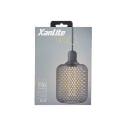 Ampoule Déco Cage Cylindre Noir, culot E27, Hologramme, Blanc chaud