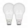 Lot de 2 Ampoules LED A60, culot B22, 10W cons. (60W eq.), lumière blanc chaud