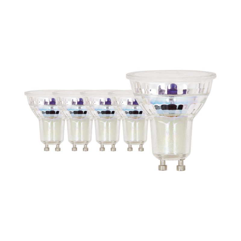 Lot x5 Ampoules LED spot, culot GU10, conso 4,8 W, eq. 50 W, blanc neutre