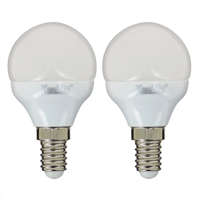 Lot de 2 ampoules LED P45 - culot E14 - classique