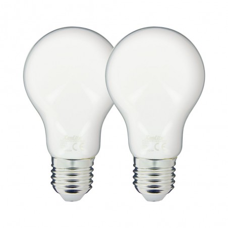 Lot x2 Ampoules à filament LED EDF, standard, opaque, culot E27, conso 8W eq. 75W, blanc chaud