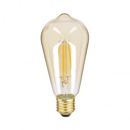 Ampoule LED (ST64) Edison / Vintage au verre ambré, culot E27, 3,8W cons. (30W eq.), 350 lumens, lumière blanc chaud