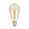 Ampoule LED (ST64) Edison / Vintage au verre ambré, culot E27, 3,8W cons. (30W eq.), 350 lumens, lumière blanc chaud