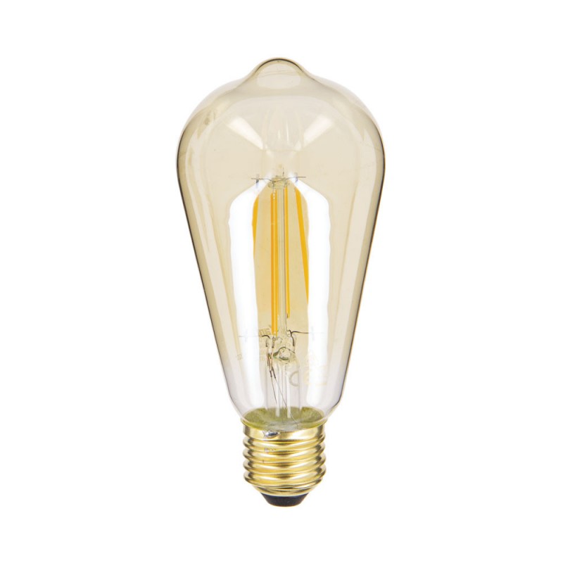 Ampoule LED (ST64) Edison / Vintage au verre fumé, culot E27, 4W cons. (23W eq.), 230 lumens, lumière blanc chaud