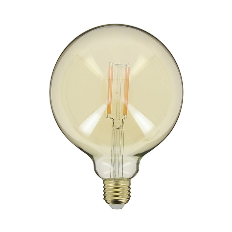 Ampoule LED déco Globe (G125) / Vintage au verre ambré, culot E27, 7W cons. (50W eq.), 638 lumens, lumière blanc chaud