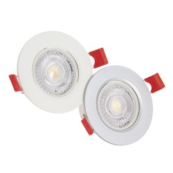 Lot de 3 Spots Encastrable LED Intégrés - Orientable - cons. 4.5W (eq. 50W) - 345 lumens - Blanc chaud