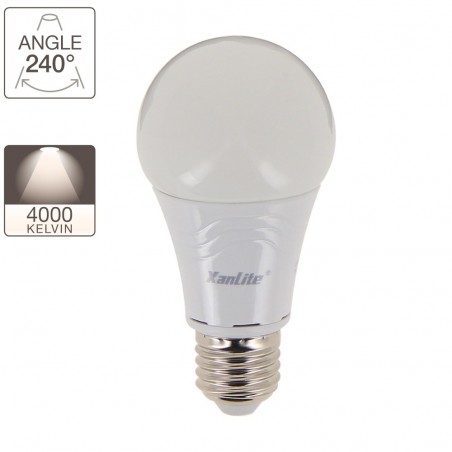 Ampoule LED A60, culot E27, 9W cons. (60W eq.), lumière blanc neutre