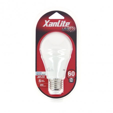 Ampoule LED A60, culot E27, 9W cons. (60W eq.), lumière blanc neutre