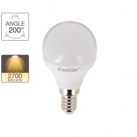 Ampoule LED P45, culot E14, 5W cons. (40W eq.), lumière blanc chaud