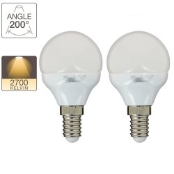 Pack de 2 ampoules LED P45 - culot E14 - classique