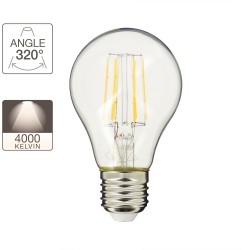 Ampoule à filament LED A60, culot E27, 7,5W cons. (60W eq.), lumière blanc neutre