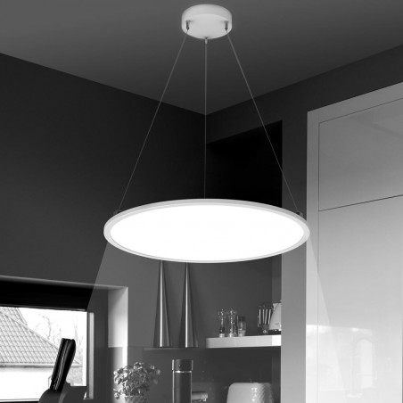 Plafonnier LED rond suspendu - cons. 48W - 4000 lumens - Blanc neutre - Extra plat
