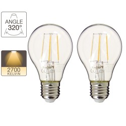 Lot de 2 ampoules LED A60 - cuLot E27 - retro-LED