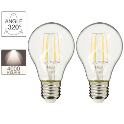 Lot de 2 ampoules A60 - cuLot E27 - retro-LED