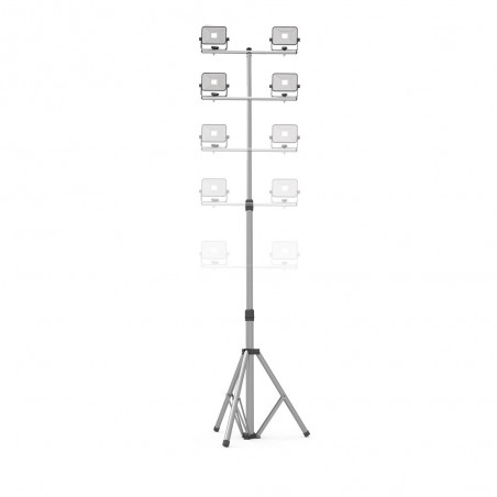 Projecteur de Chantier LED sur Pied, Filaire, x2 Têtes, 10 W, 1600 Lumens