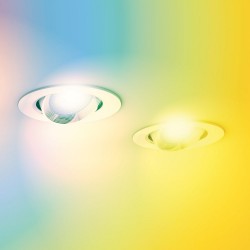 Spot Encastrable LED Intégré - RGB - Orientable - cons. 6,8W (eq. 40W) - 345 lumens - Blanc chaud