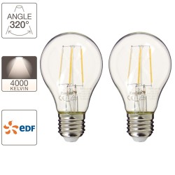 Lot de 2 ampoules A60, cuLot E27, EDF