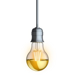 Ampoule LED A60- culot E27 - vintage - gold cover