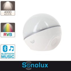 Mini sphère Sonolux - blanc et multicolor - haut parleur bluetooth