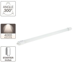 Tube à LED, culot G13, 9W cons. (18W eq.), lumière blanc neutre