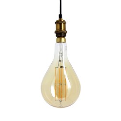 Ampoule LED déco Goutte Giant (XXL) au verre ambré, culot E27, 8W cons. (60W eq.), 800 lumens, lumière blanc chaud