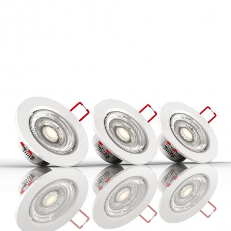 Lot de 3 Spots Encastrable LED Intégrés - Dimmable et Orientable - cons. 5W (eq. 50W) - 345 lumens - Blanc neutre