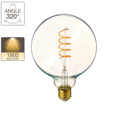 Ampoule LED G125, culot E27, 4W cons. (28W eq.), lumière blanc chaud