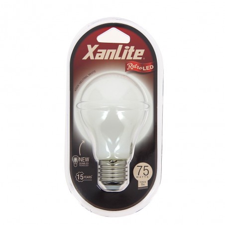 Ampoule à filament LED A60, culot E27, 8W cons. (75W eq.), lumière blanche neutre