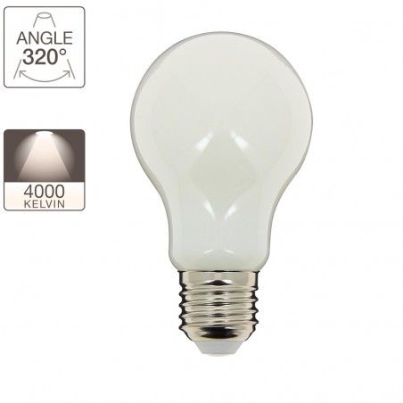 Ampoule à filament LED A60, culot E27, 7W cons. (60W eq.), lumière blanc neutre