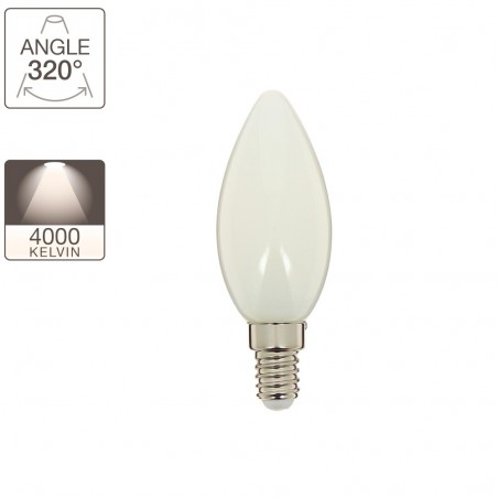 Ampoule LED à filament - Flamme 4W - Culot E14 - Blanc chaud