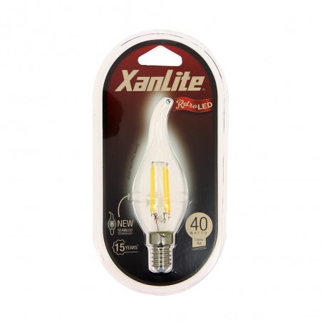 Ampoule RetroLED flamme coup de vent, culot E14, 4W cons. (40W eq.), lumière blanche neutre