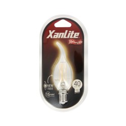 Ampoule à filament LED flamme, culot E14, 4W cons. (40W eq.), lumière blanc chaud