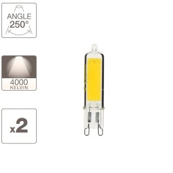 Pack de 2 ampoules RetroLED, culot G9, 3,7W cons. (450 lumens), lumière blanche neutre