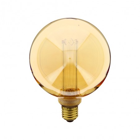 Ampoule LED déco Hologramme Globe (G125) au verre ambré, culot E27, 4W cons., 200 lumens, lumière blanc chaud