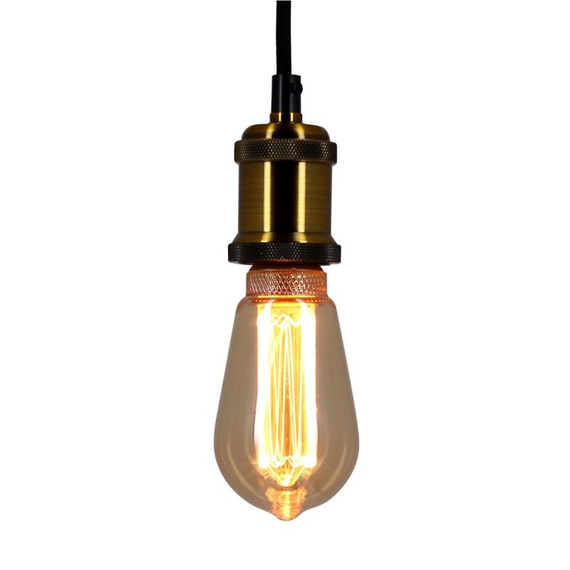 Ampoule LED déco Hologramme EDISON au verre ambré, culot E27, 4W cons., 200 lumens, lumière blanc chaud